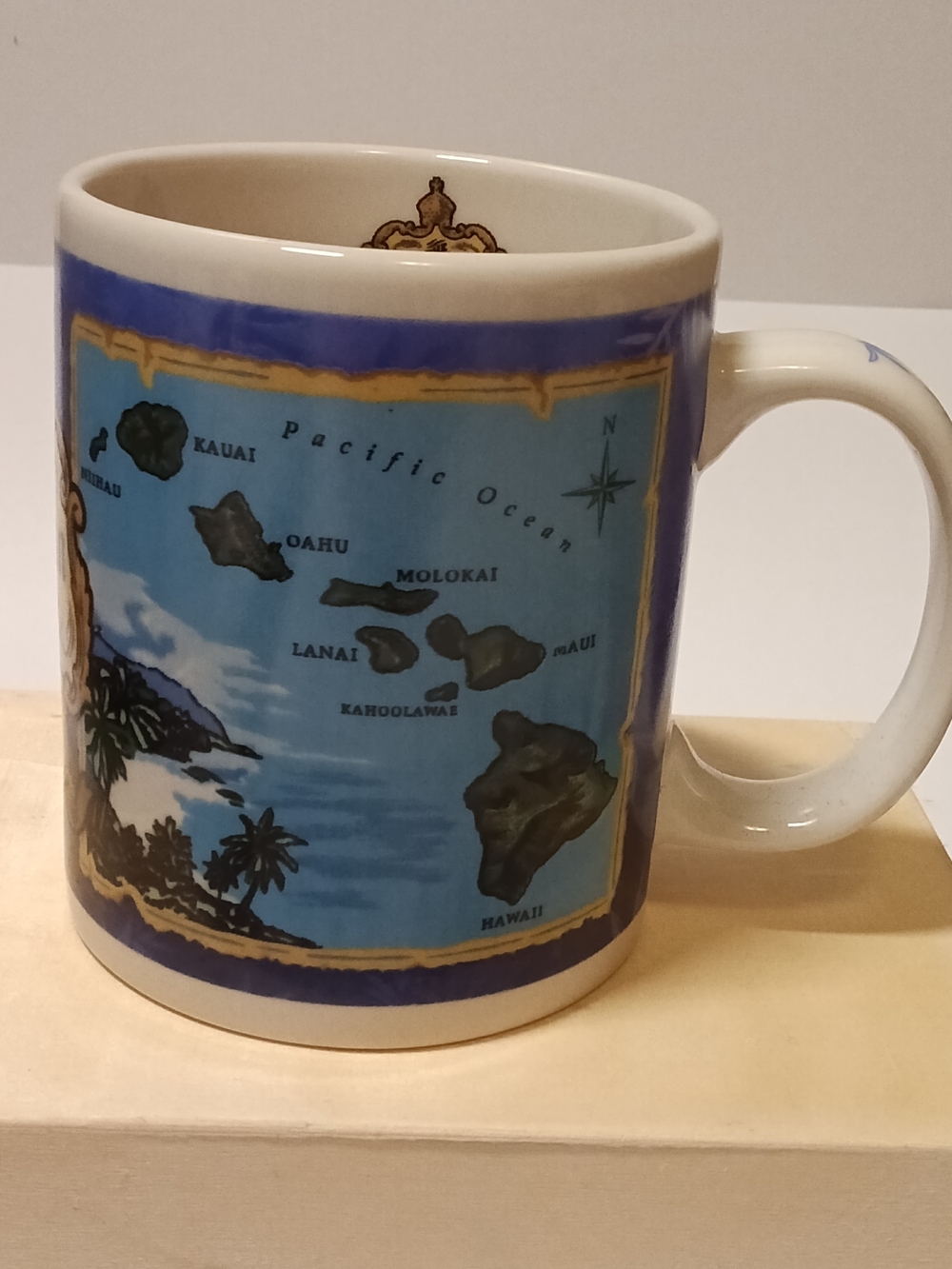 Vintage Hawaii Map Coffee Mug Souvenir - The Hawaiian Islands